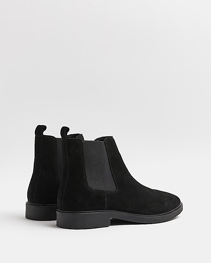 Black wide fit Suede Chelsea Boots