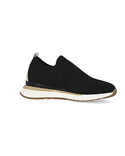 360 degree animation of product Black wide knitted trainers frame-16