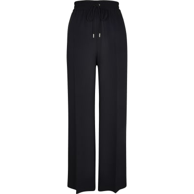 Black wide leg joggers