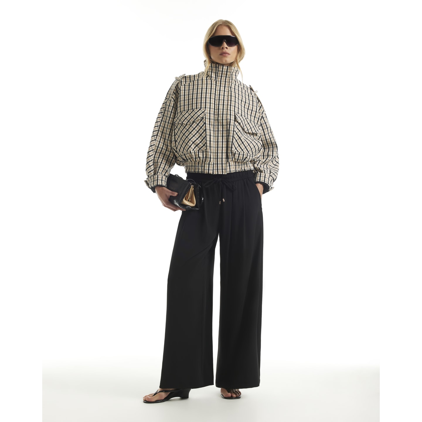 River Island Black Wide Leg Joggers — photo 1 of 1