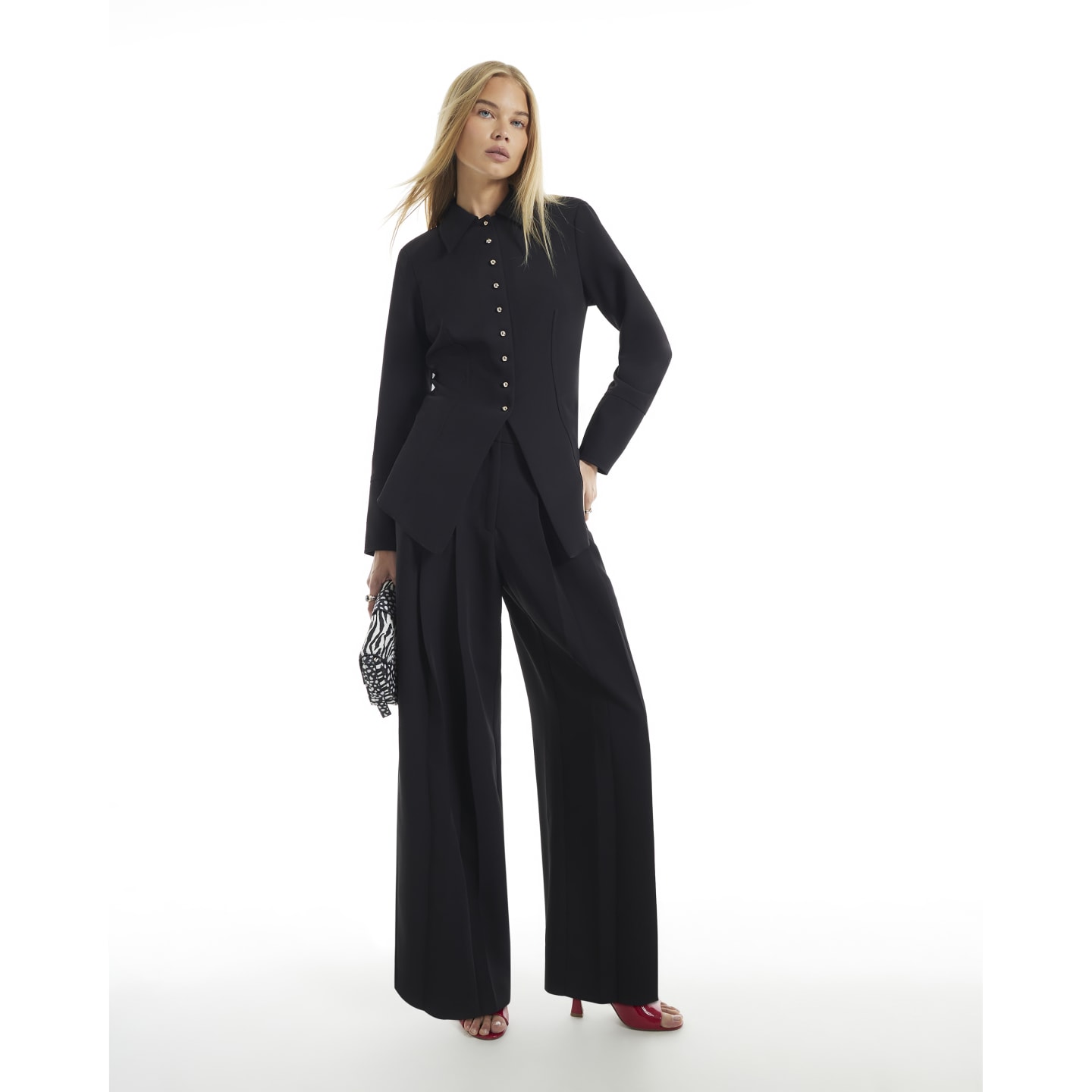 River Island Black Wide Leg Tailored Trousers — photo 1 of 1
