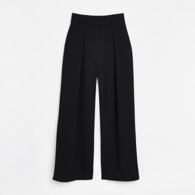 Black wide leg trousers