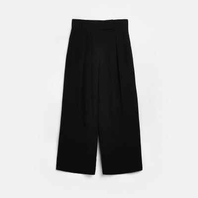 Black wide leg trousers | River Island