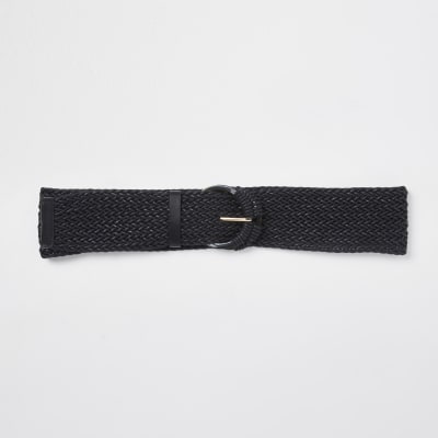 Black woven circle belt