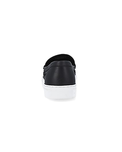360 degree animation of product Black woven cupsole loafers frame-9