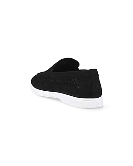 360 degree animation of product Black woven loafers frame-7