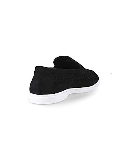 360 degree animation of product Black woven loafers frame-11