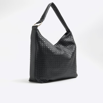 River island black deals studded side slouch bag