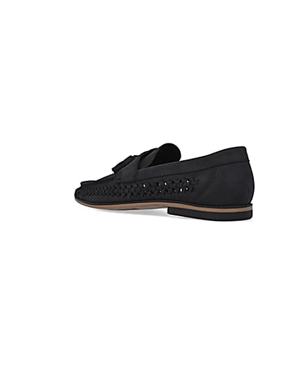 360 degree animation of product Black Woven Tassel Loafers frame-6