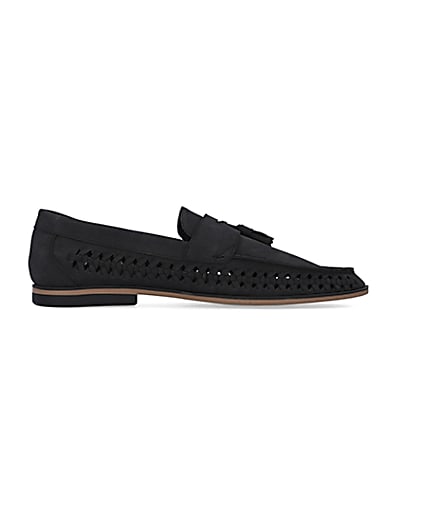 360 degree animation of product Black Woven Tassel Loafers frame-15