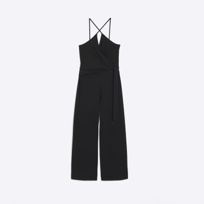 Black wrap jumpsuit