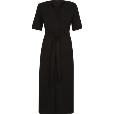 black wrap dress river island