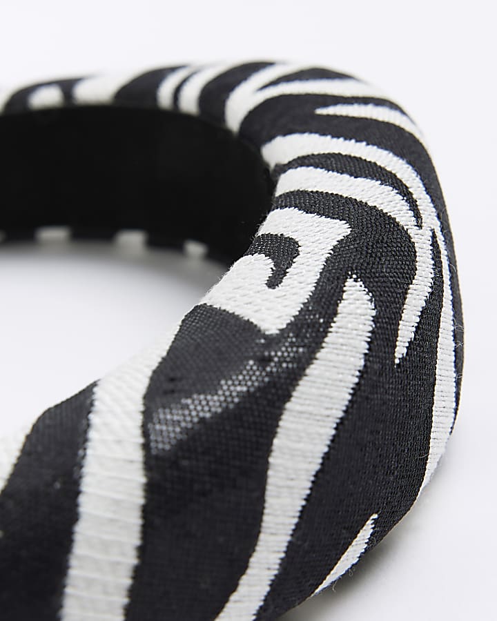 Black Zebra Padded Headband
