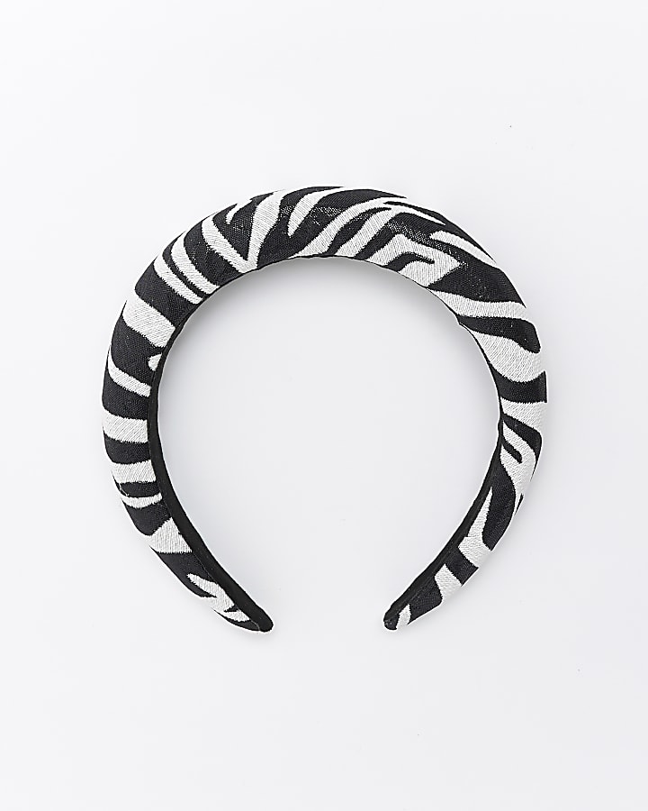 Black Zebra Padded Headband