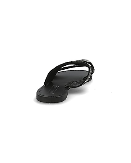 360 degree animation of product Black zebra print double strap sandal frame-10