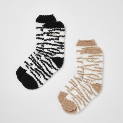 black fluffy trainer socks