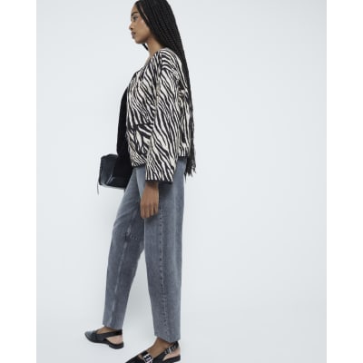 River island zebra coat deals