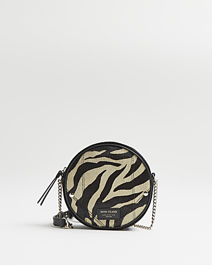 Black zebra shoulder bag