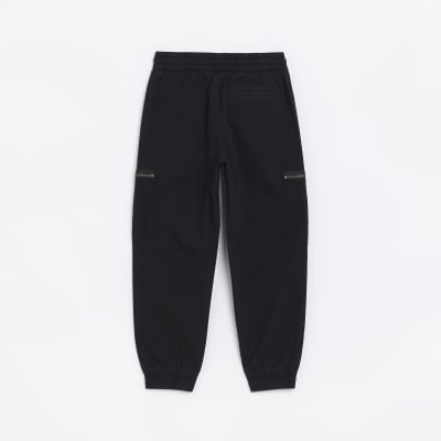 Black Zip Cargo Trousers