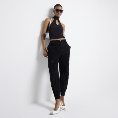 River Island utility cigarette pants in black