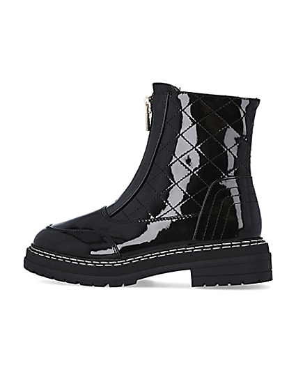 360 degree animation of product Black zip front ankle boots frame-4