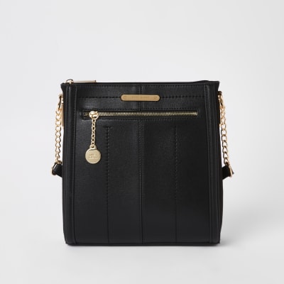 river island black messenger bag