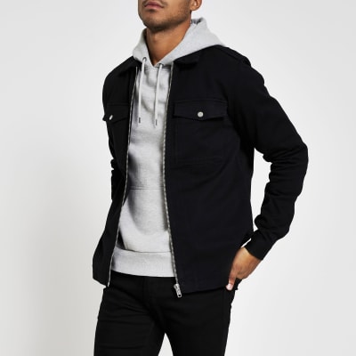 black denim overshirt