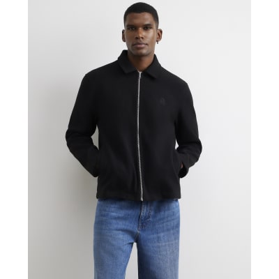 Black Zip Through Embroidered RI Shacket