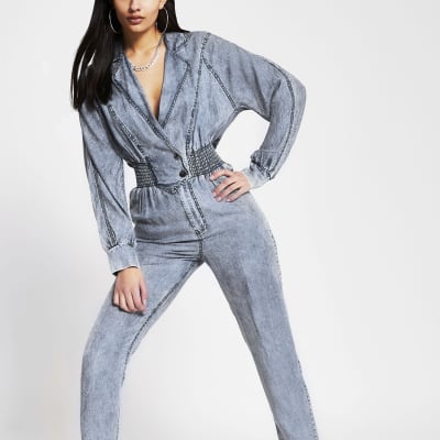 river island denim boiler suit