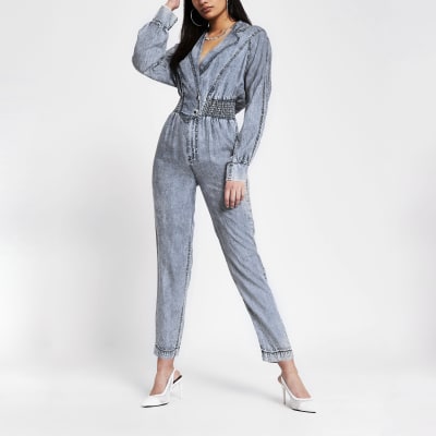 river island denim boiler suit