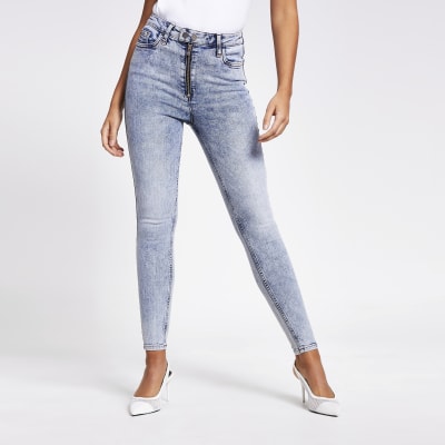 Blue acid wash Hailey high rise jeans