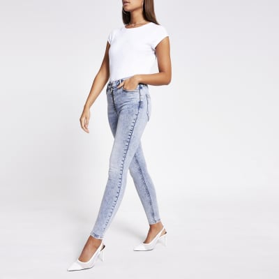 Blue acid wash Hailey high rise jeans