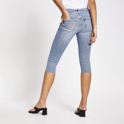 Blue Amelie mid rise denim pedal pusher