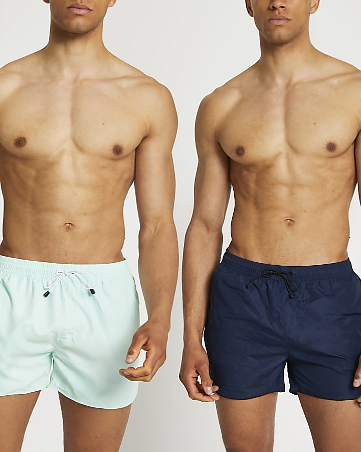 Blue and green multipack swim shorts