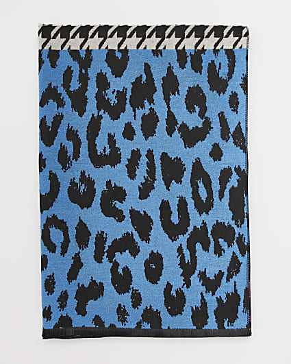 Blue animal print scarf