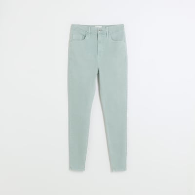 Blue aqua high rise skinny jeans River Island