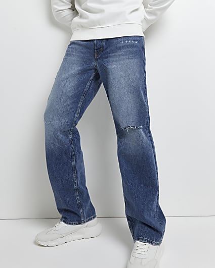 Blue baggy fit jeans