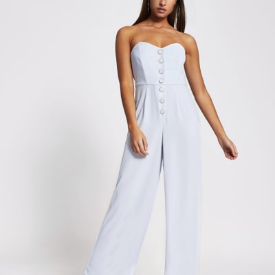 river island blue playsuit