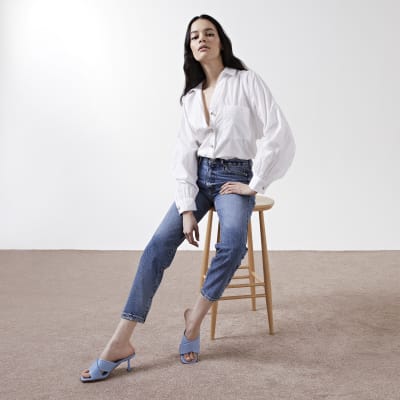 Blue Blair high rise straight jeans