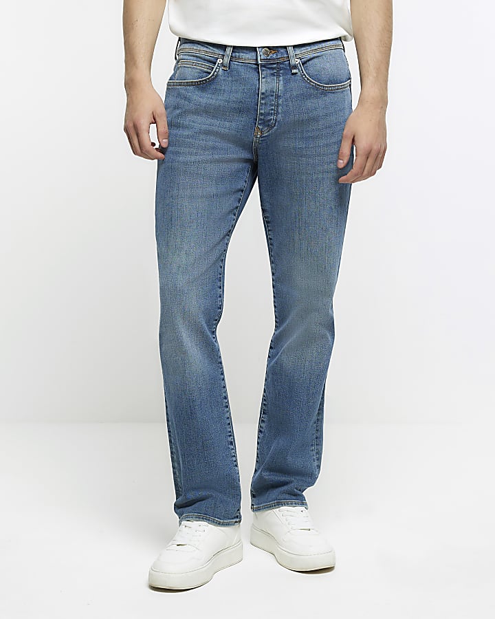 Blue bootcut fit jeans