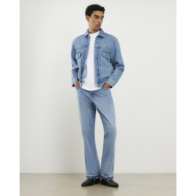 Blue Bootcut Flared Jeans