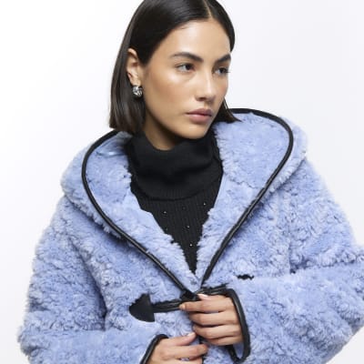 Blue borg duffle coat | River Island