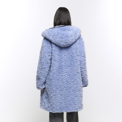 Blue teddy hotsell coat river island