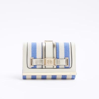 Blue canvas stripe purse