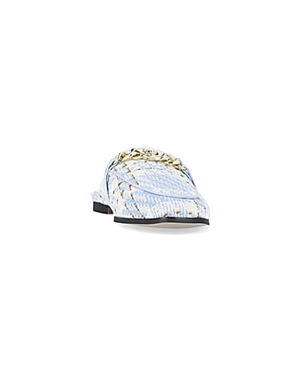 360 degree animation of product Blue check backless loafers frame-20