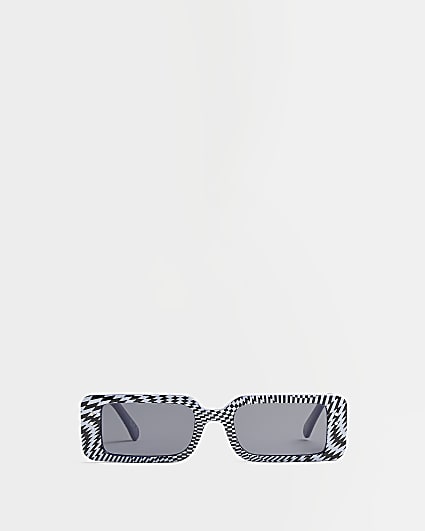 Blue Check Square Frame sunglasses
