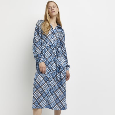 river island check shirt dress