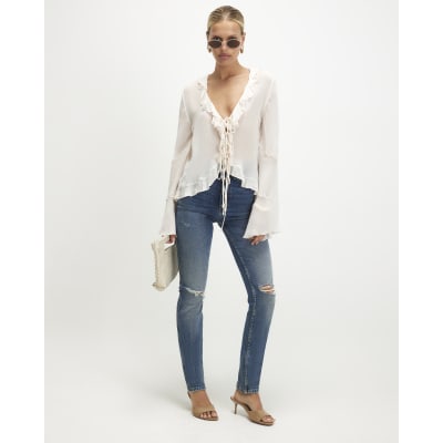 Cigarette Leg Ripped Jeans
