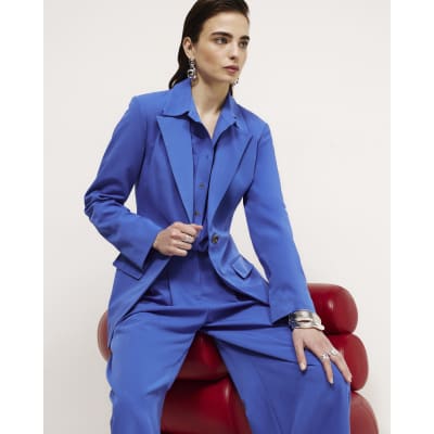 Blue Cinch Back Blazer