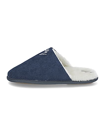 360 degree animation of product Blue cord mule slipper frame-3
